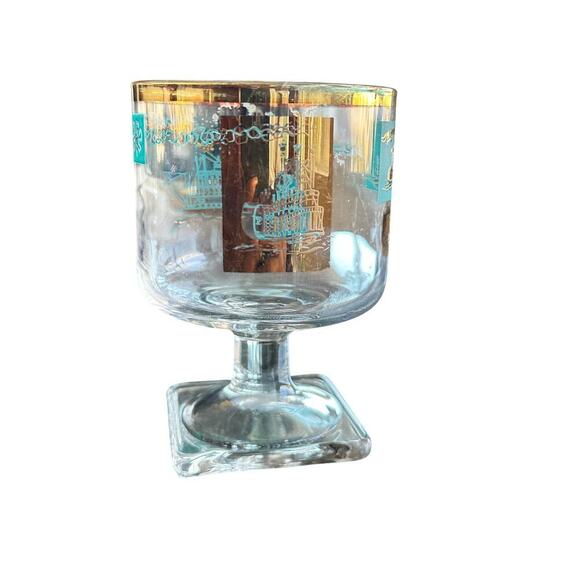 Set of 4 Vintage Southern Comfort Steamboat Glasses – Mid 50s  Bar with Gold Rim - Picture 7 of 12
